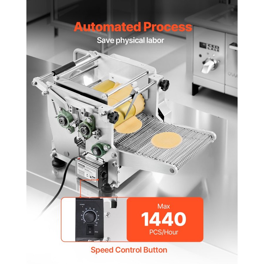 VEVOR Electric Tortilla Maker, Automatic Corn Tortilla Making Machine with Non-Stick Coating and Two Molds(4 in + 6 in), Electric Chapatti Machine Suitable for Produce Sopes Pita Tortilla Pizza