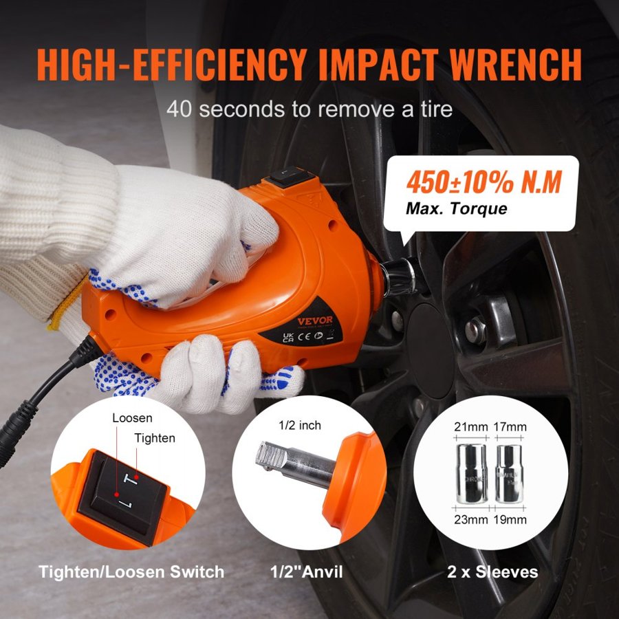 VEVOR Car Jack Electric Wrench – 5 Ton, 12V Car Battery