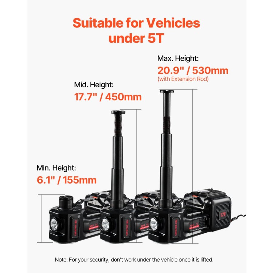 VEVOR Electric Car Jack Kit 5 Ton – 11000 LBS, 6.1–17.7 Inch
