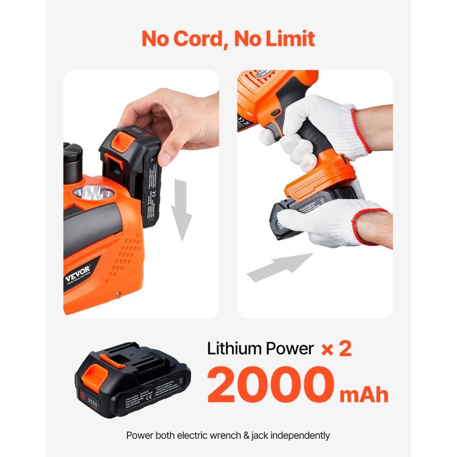VEVOR 5 Ton Electric Car Jack – 400Nm Wrench Included