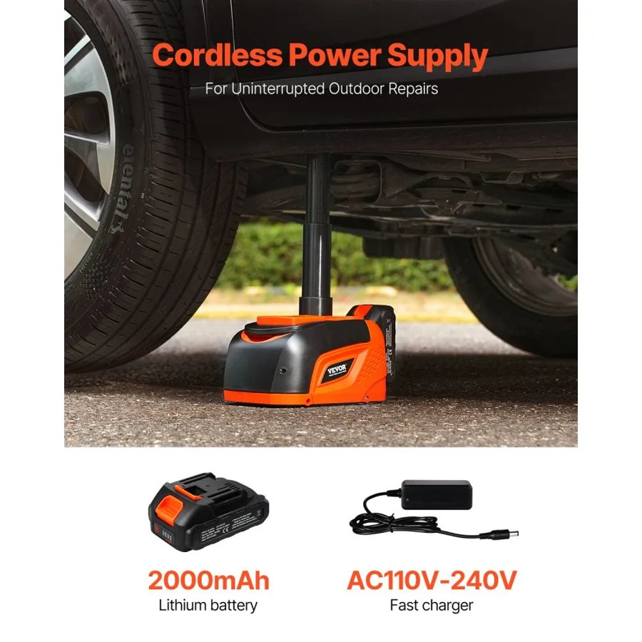 VEVOR Remote Control Electric Car Jack – 5 Ton, LED Light