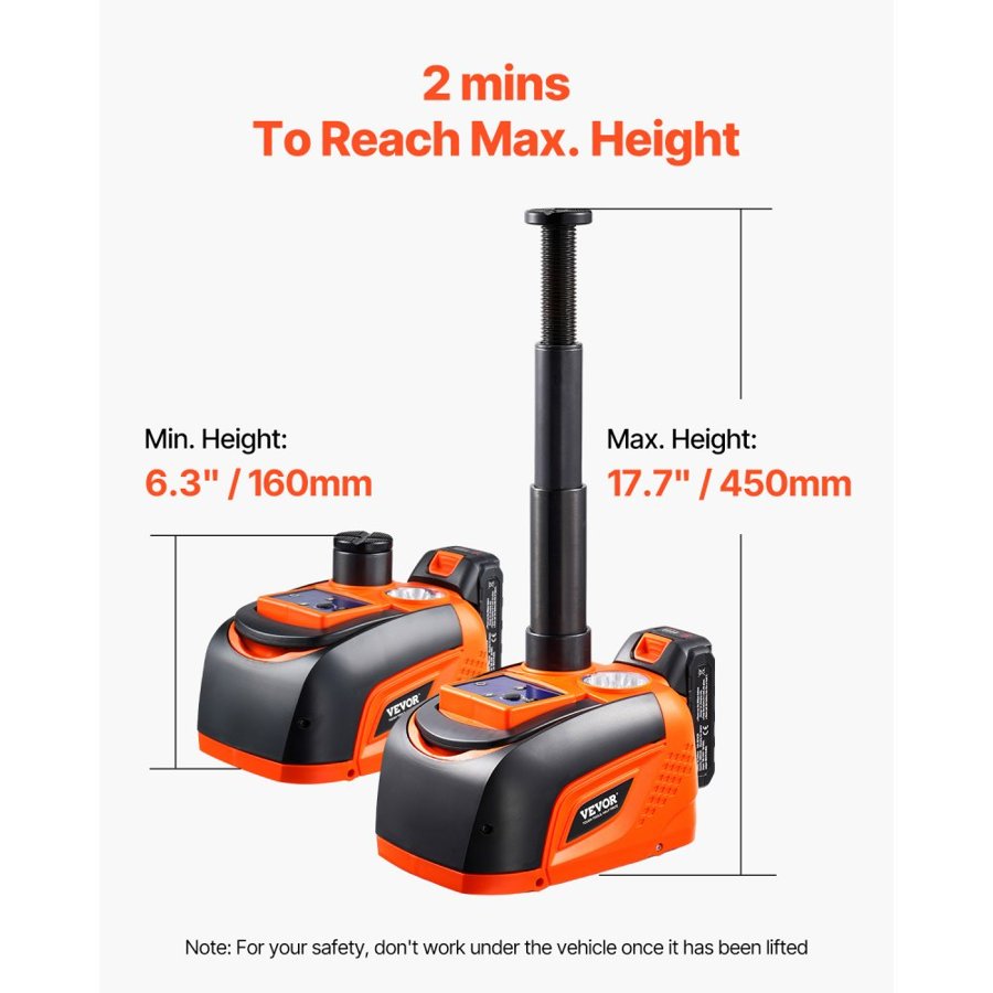 VEVOR Remote Control Electric Car Jack – 5 Ton, LED Light