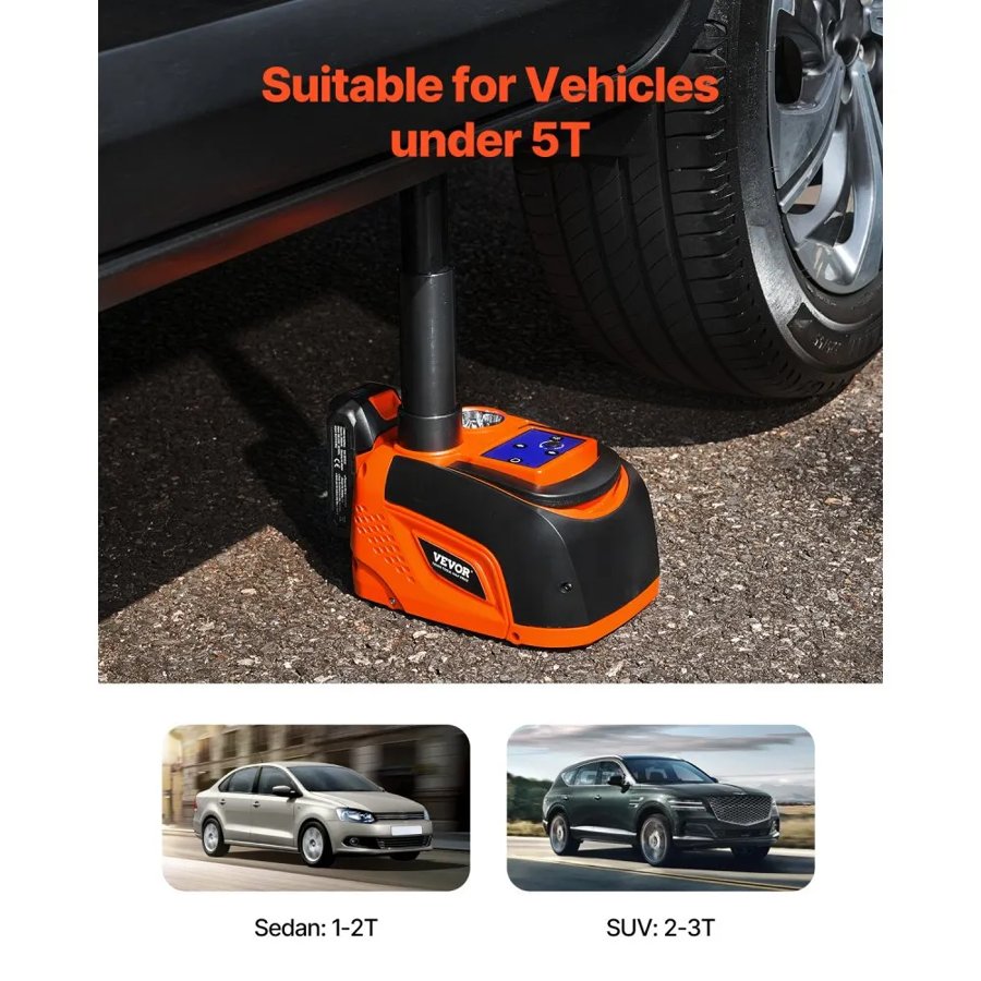 VEVOR Remote Control Electric Car Jack – 5 Ton, LED Light