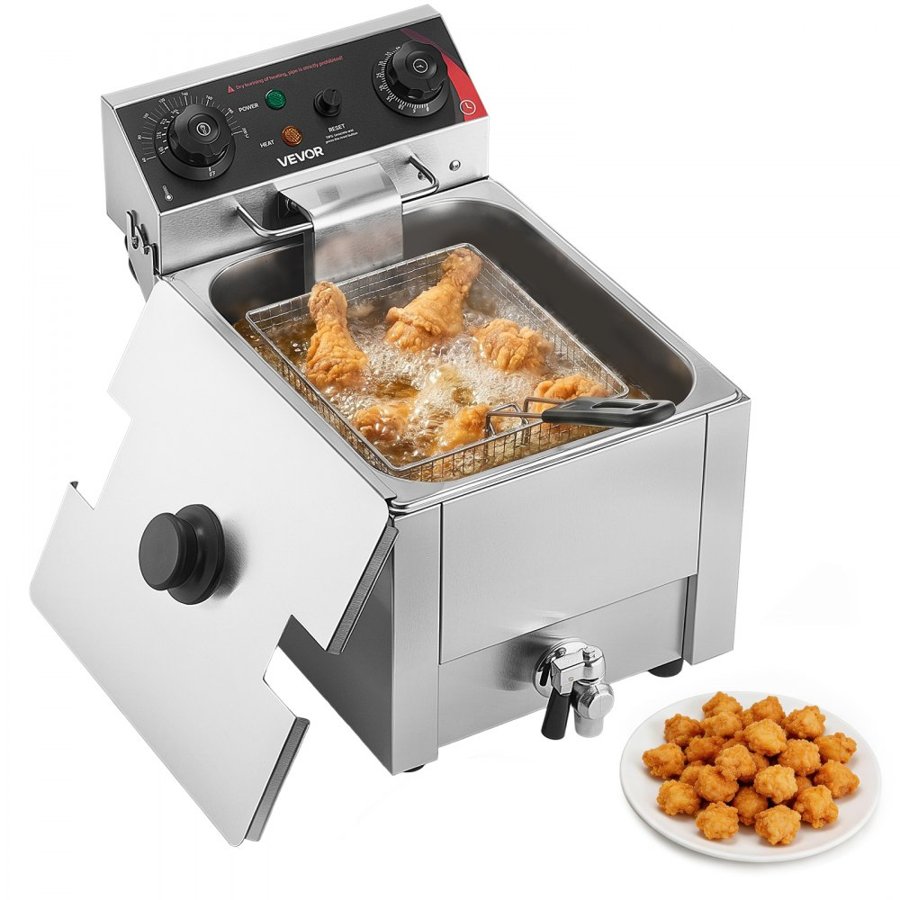 VEVOR Commercial Electric Countertop Deep Fryer – 6.8L 2500W
