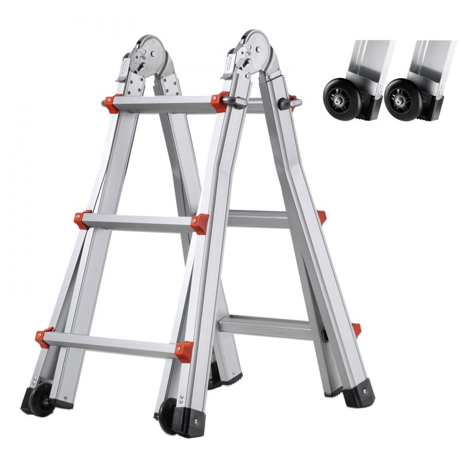 VEVOR 11 Foot Ladder – Telescoping A-Frame, 330 lb Load