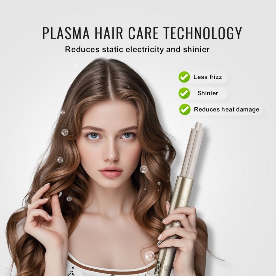 VEVOR 8 in 1 Curling Iron, Ceramic 1.25-Inch Curling Wand Set with 2 Barrels, 2 Brushes, 4 Nozzles for Dry/Straight/Curls/Voluminous, Hair Curling Iron for Long, Medium, Short Hair, for All Hair Types