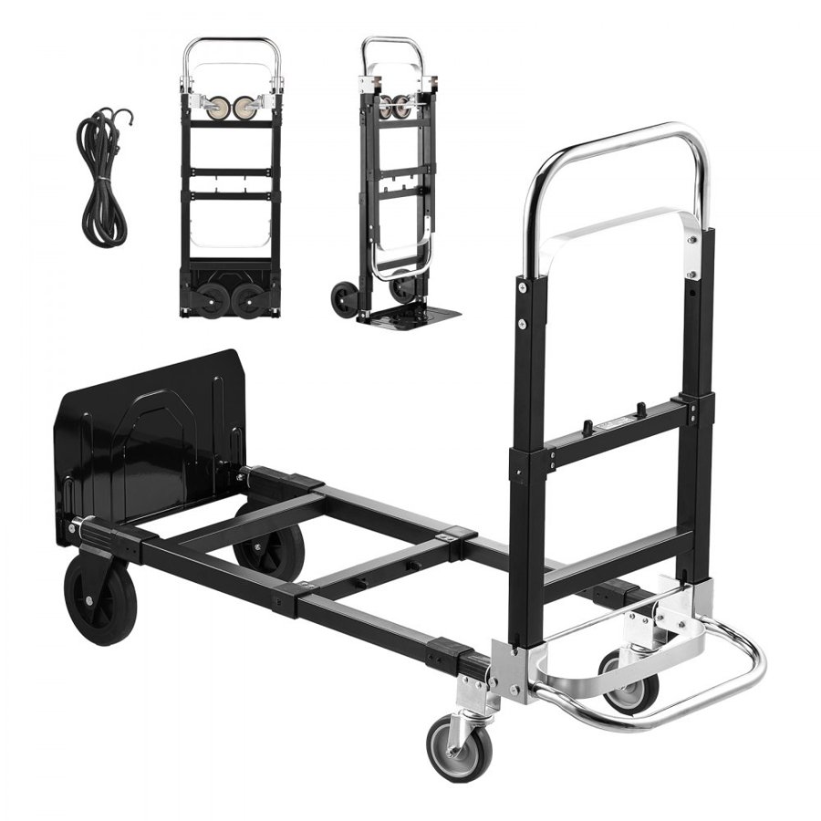 VEVOR 2 in 1 Hand Trolley – 500 LBS, 43.9 x 16.3 x 36.4 Inch
