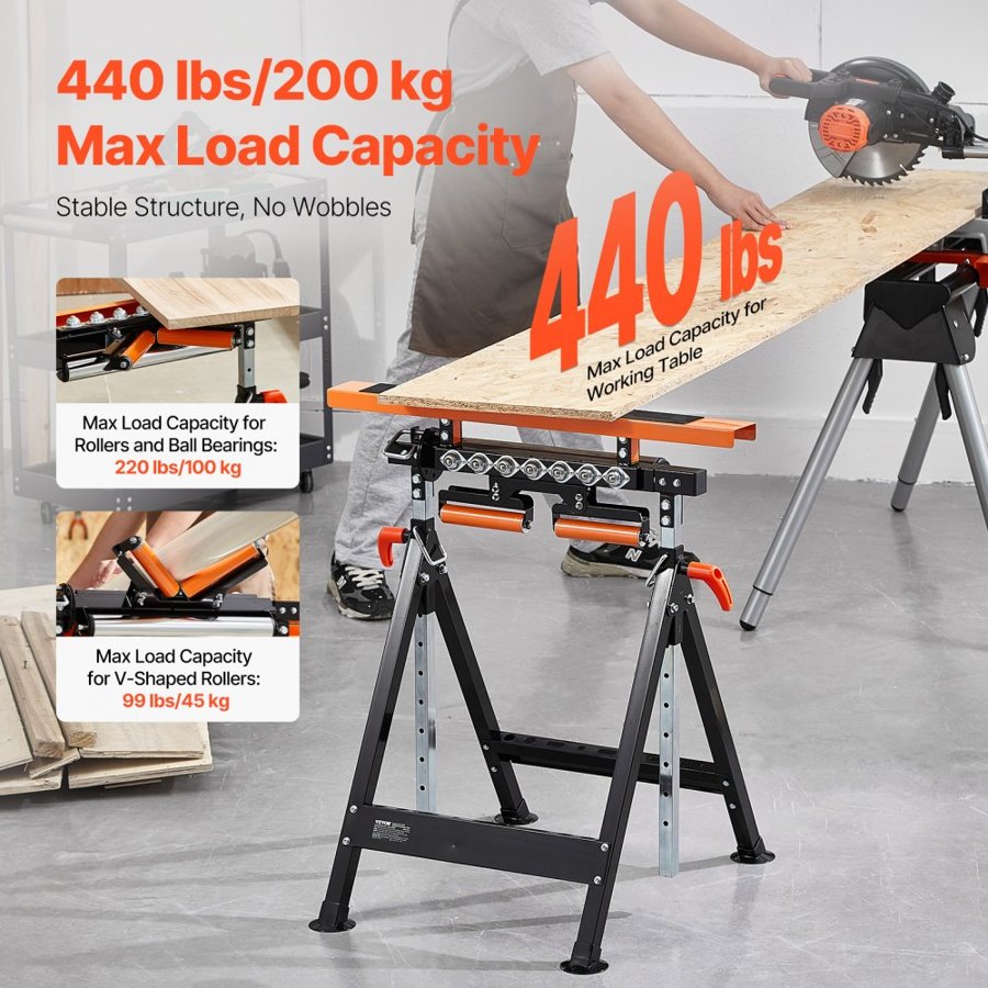 VEVOR Roller Stand for Table Saw – Adjustable & Heavy Duty