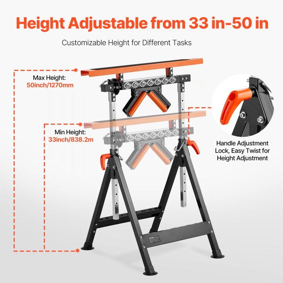VEVOR Roller Stand for Table Saw – Adjustable & Heavy Duty