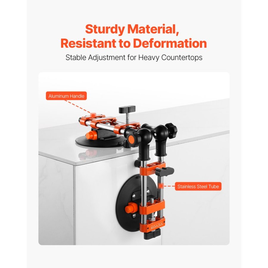 VEVOR Seamless Seam Setter, 2 Packs Granite Seam Setter with 6 in Vacuum Suction Cups, Seam Joiner for Seam Joining & Leveling, 90°-120° Adjustable, Countertop Installation Tool for Tile Marble Slab