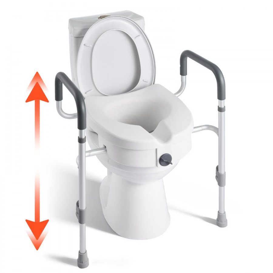 VEVOR Raised Toilet Seat with Arms and Legs - 5", 350lbs