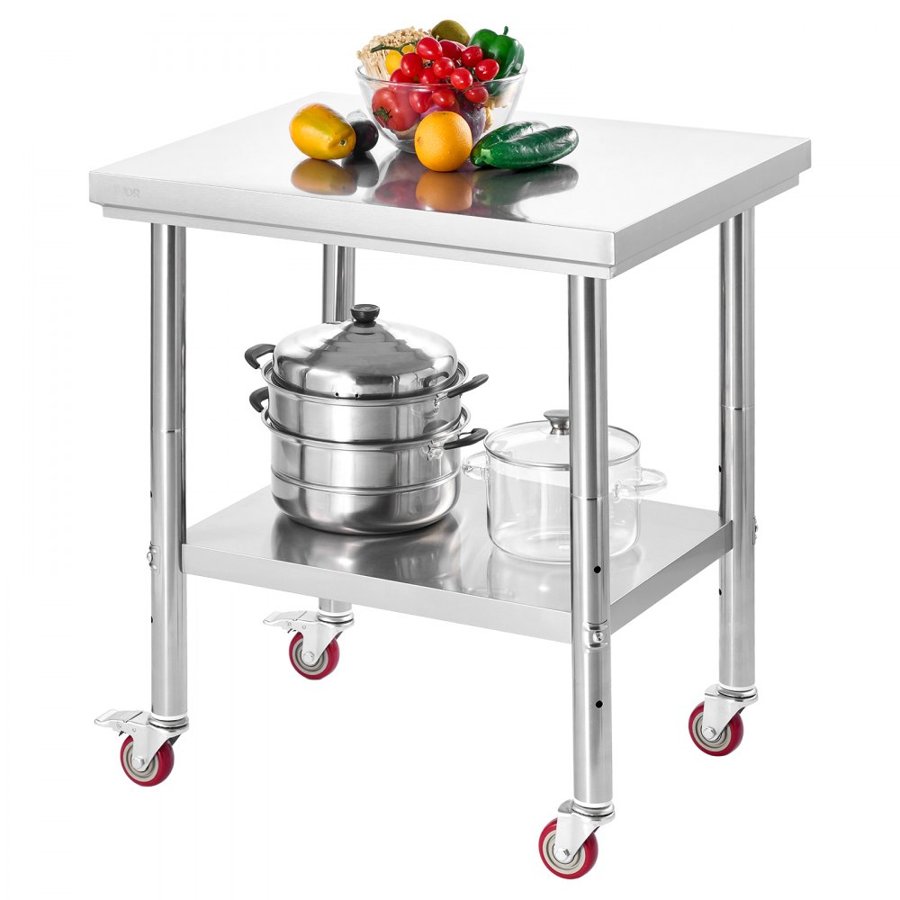 VEVOR Stainless Steel Food Prep Table – 24x30, 400 Lbs