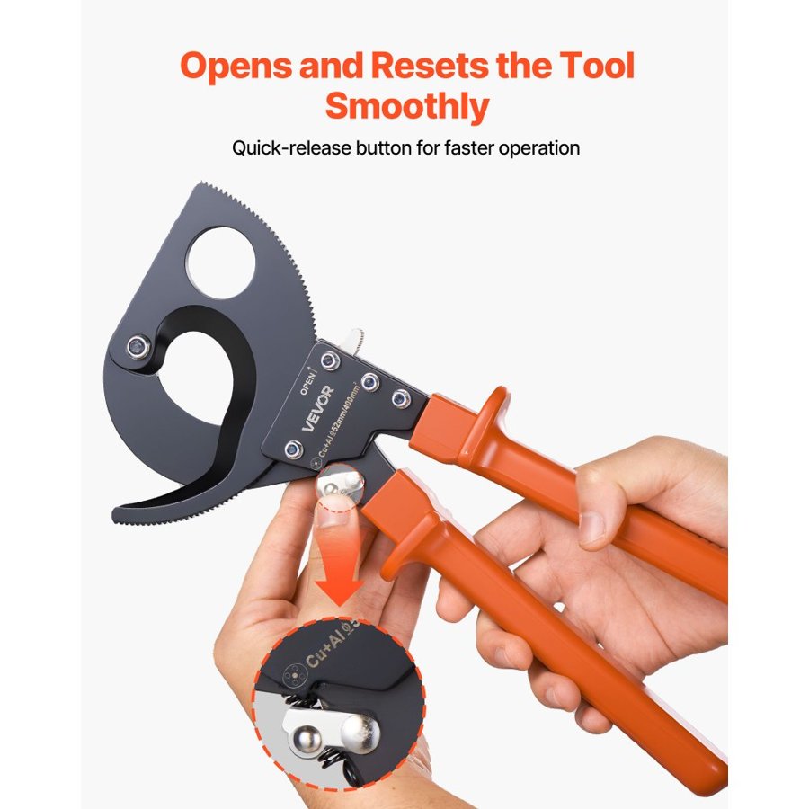 VEVOR Ratcheting Cable Cutter – 800 MCM / 400 mm² Capacity