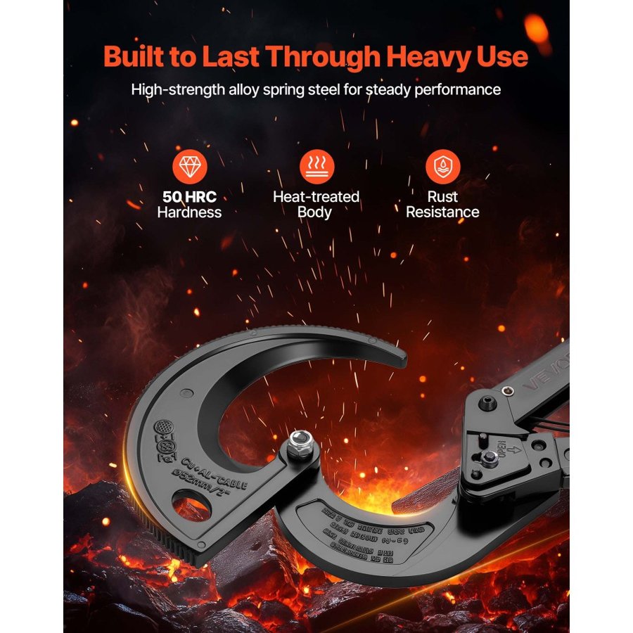VEVOR Cable Ratchet Cutter – 800MCM, Spring Steel, Insulated