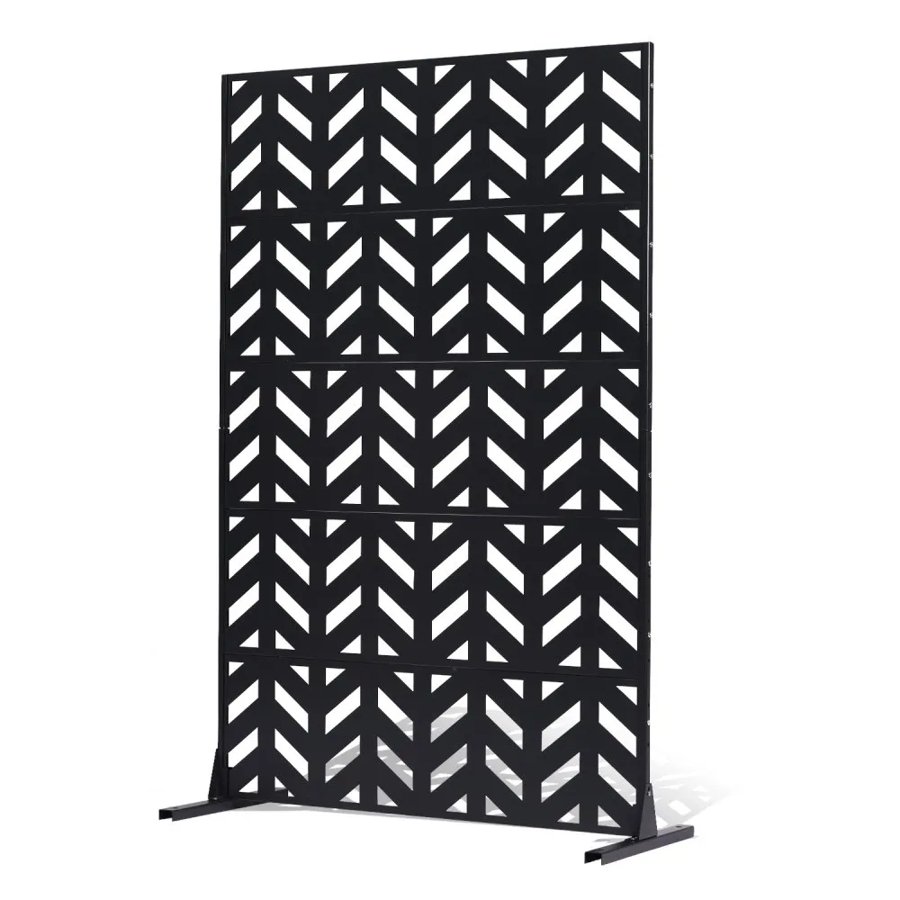 VEVOR Black Metal Outdoor Privacy Screen – 47" W x 72"H