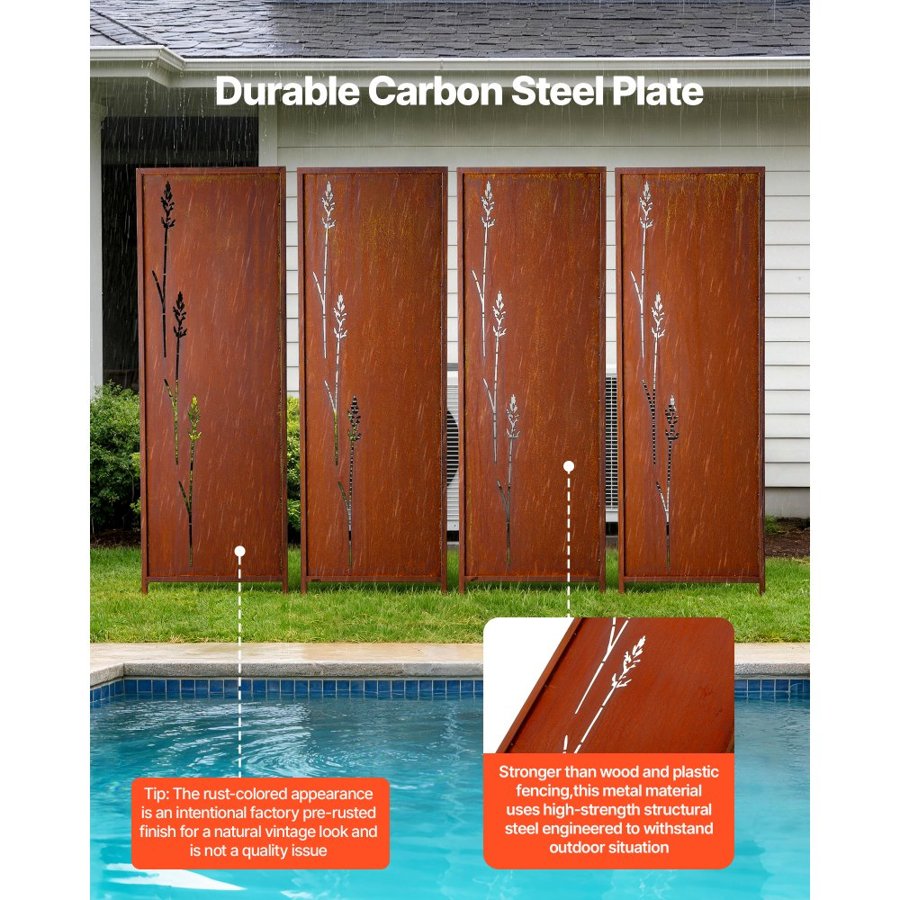 VEVOR Metal Privacy Screen with Stakes – 50x160cm, HA-SS-16