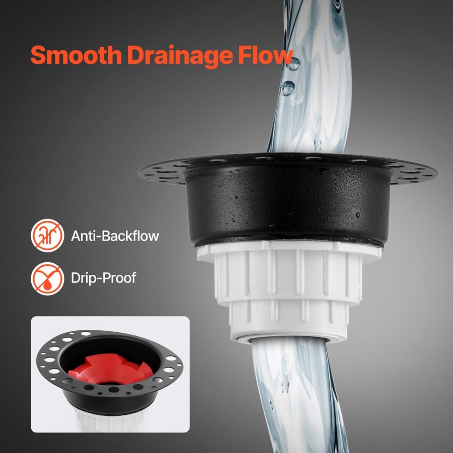 VEVOR PVC Freestanding Tub Drain Kit, 2 Brass Tail Pipes, Bathtub Drain Rough-in Kit, with PVC Adapter of Tailpiece, Compatible with Freestanding Bathtubs, Floor Mounted Bathtubs and Island Bathtubs