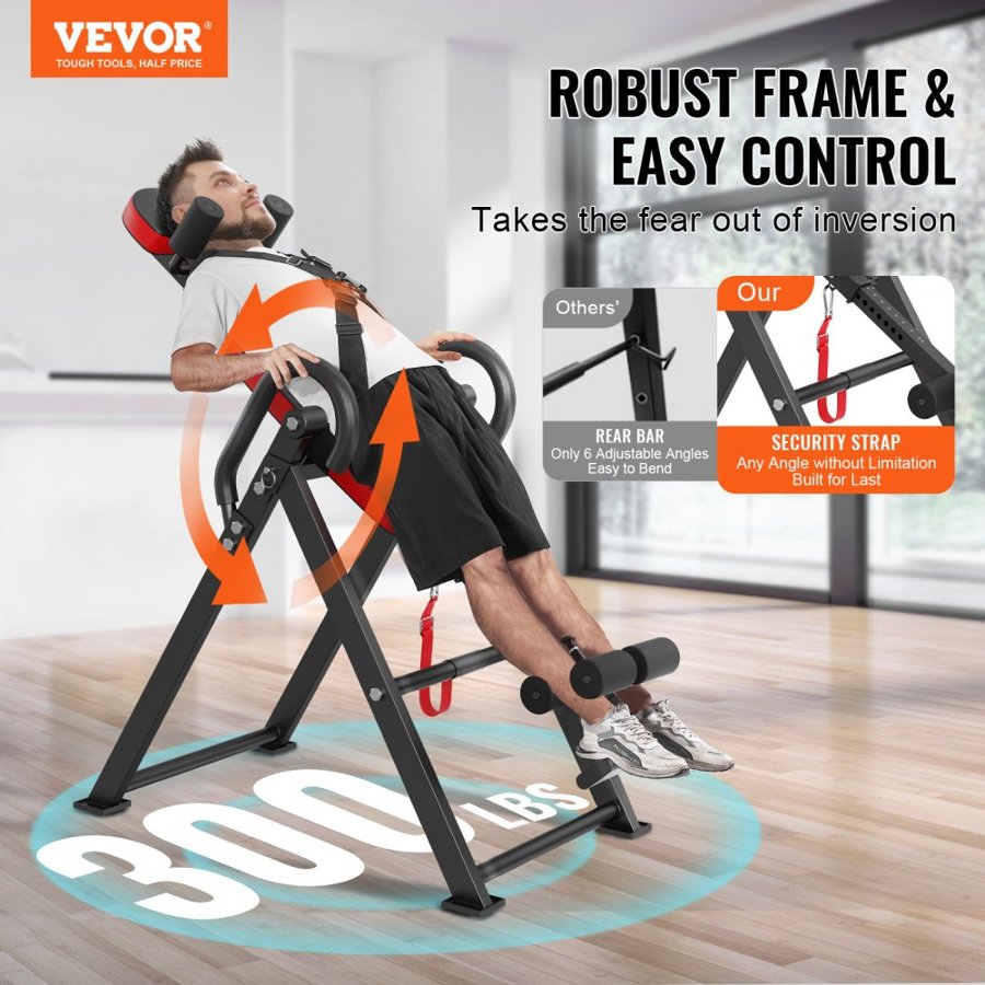 VEVOR Exercise Upside Down Machine – 300 lbs, 4.9–6.2 ft