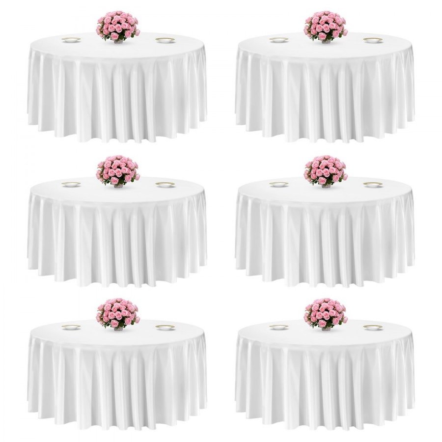VEVOR Round Tablecloths For Party – 132 Inch, 6 Pack