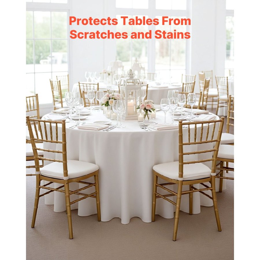 VEVOR Round Tablecloths For Party – 132 Inch, 6 Pack