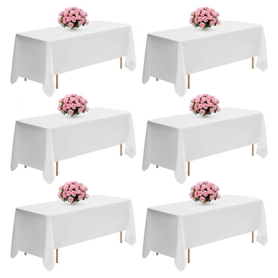 VEVOR 70 x 120 Tablecloth – 6 Pack, 100% Polyester, 6 Ft