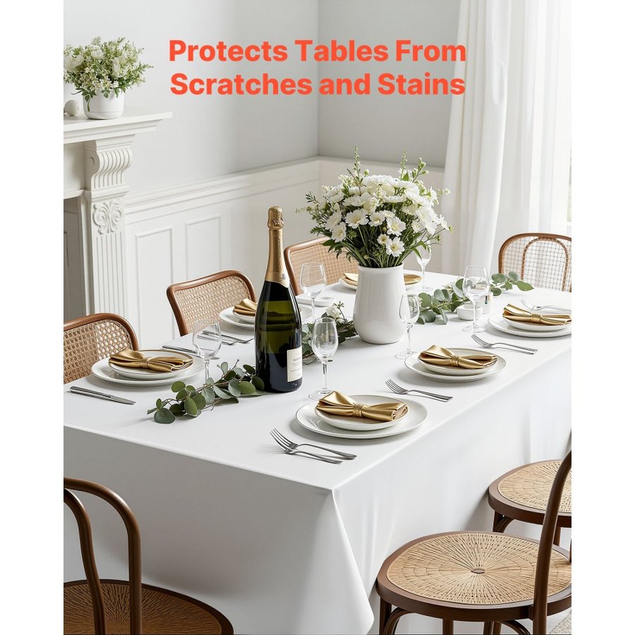 VEVOR 70 x 120 Tablecloth – 6 Pack, 100% Polyester, 6 Ft