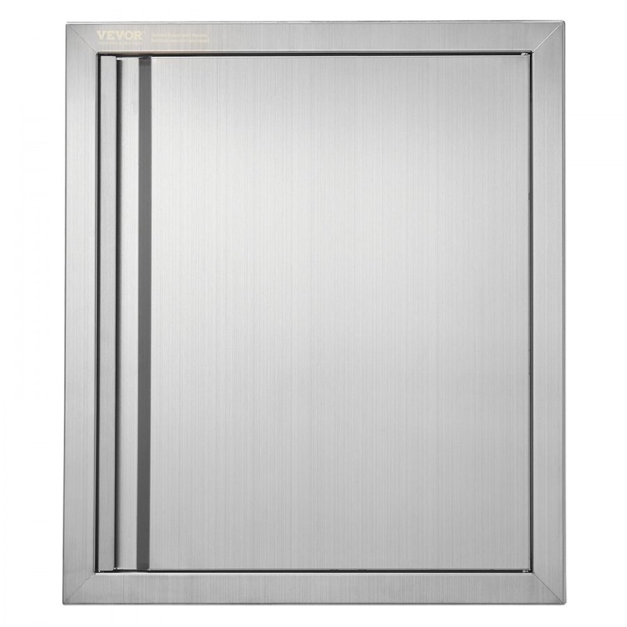 VEVOR BBQ Access Door, 457x533 mm Single Outdoor Kitchen Door, Stainless Steel Flush Mount Door, Wall Vertical Door with Recessed Handle, for BBQ Island, Grilling Station, Outside Cabinet
