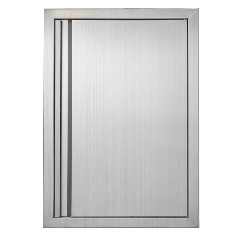 VEVOR BBQ Access Door, 432x610 mm Single Outdoor Kitchen Door, Stainless Steel Flush Mount Door, Wall Vertical Door with Recessed Handle, for BBQ Island, Grilling Station, Outside Cabinet