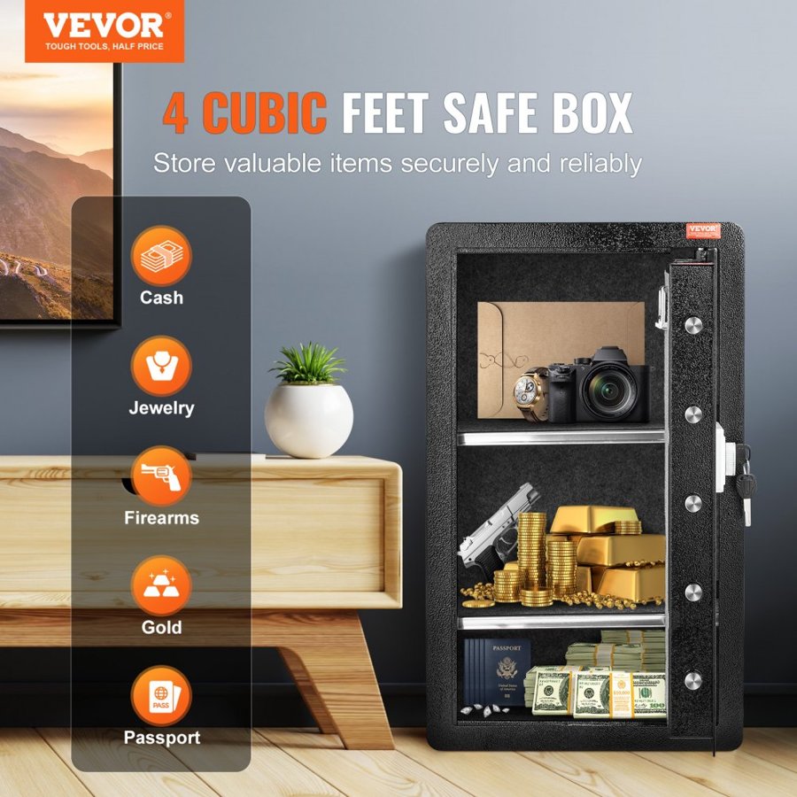 VEVOR Digital Electronic Safe Box – 4.0 cu.ft. 5 Solid Bolts