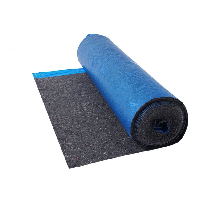 VEVOR Floor Underlayment 18.6 m²/Roll, 3 mm Thick Laminate Flooring Padding with Attached Vapor Barrier, Heavy Duty Fiber + PE Film, Soundproofing & Noise Reduction, Ideal for Laminate Wood Flooring