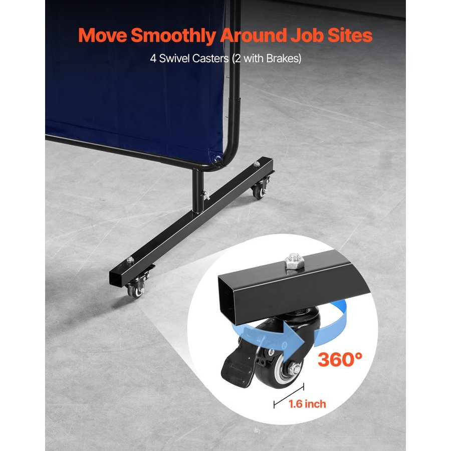 VEVOR Welding Screen With Frame – 6×6 FT, UV6, 4 Casters