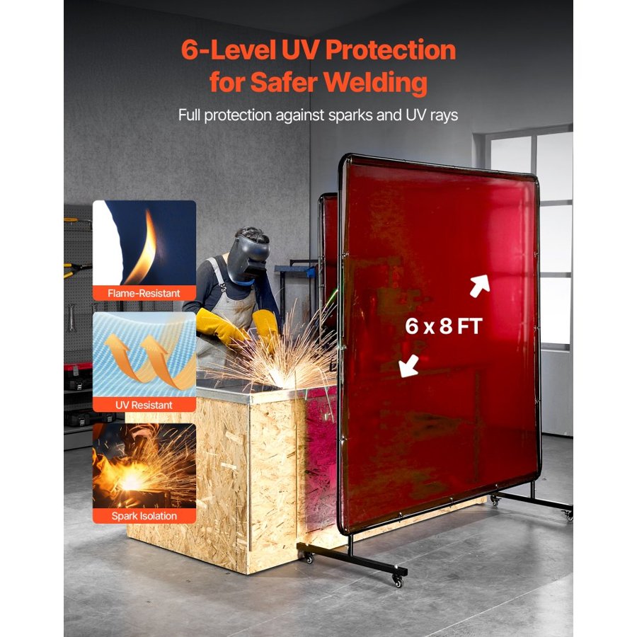 VEVOR 6 x 8 Welding Curtain – 2PCS, Flame-Resistant