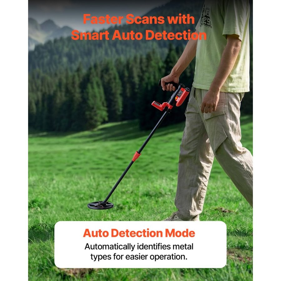 VEVOR Waterproof Metal Detector – 6" IP68 Coil, Adjustable