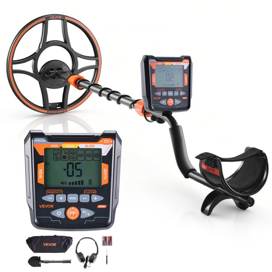 VEVOR Metal Detector for Adults – 12" Coil, 6 Modes, IP68
