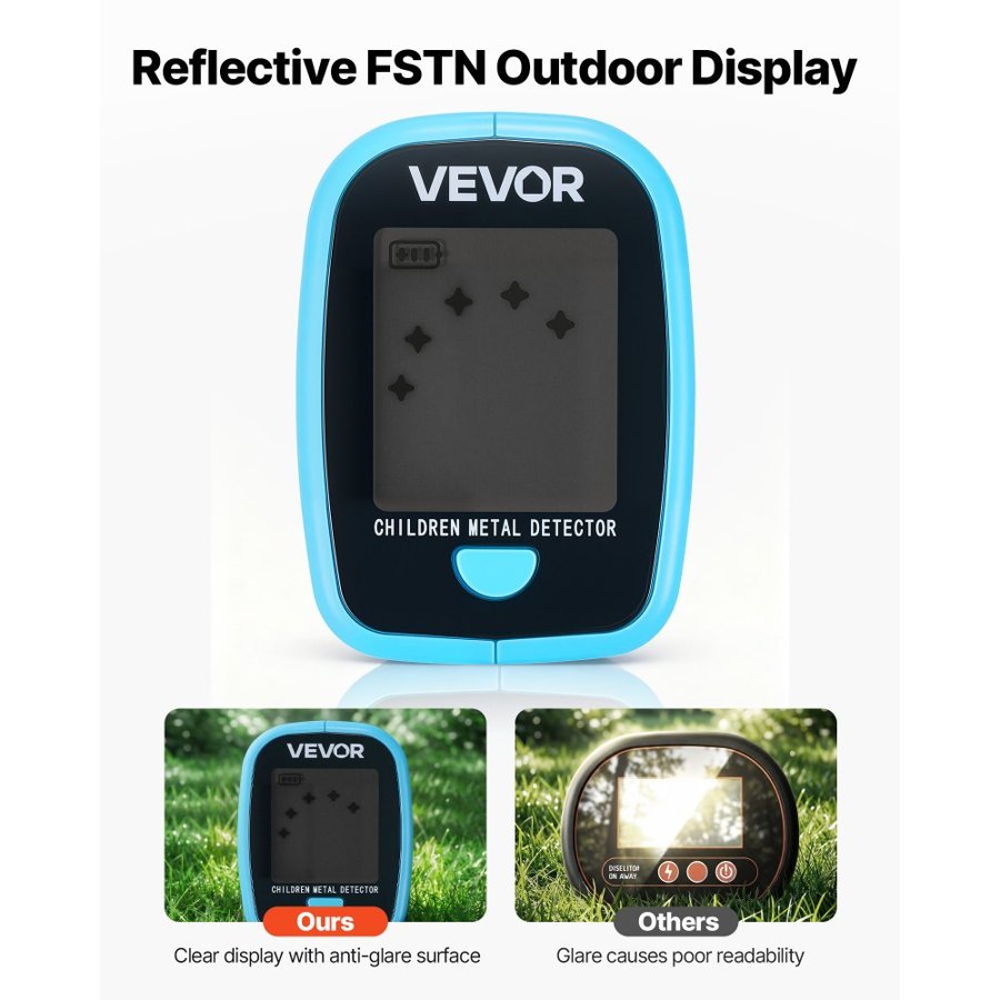 VEVOR Lightweight Metal Detector – 4", LCD, 6" IP68 Coil
