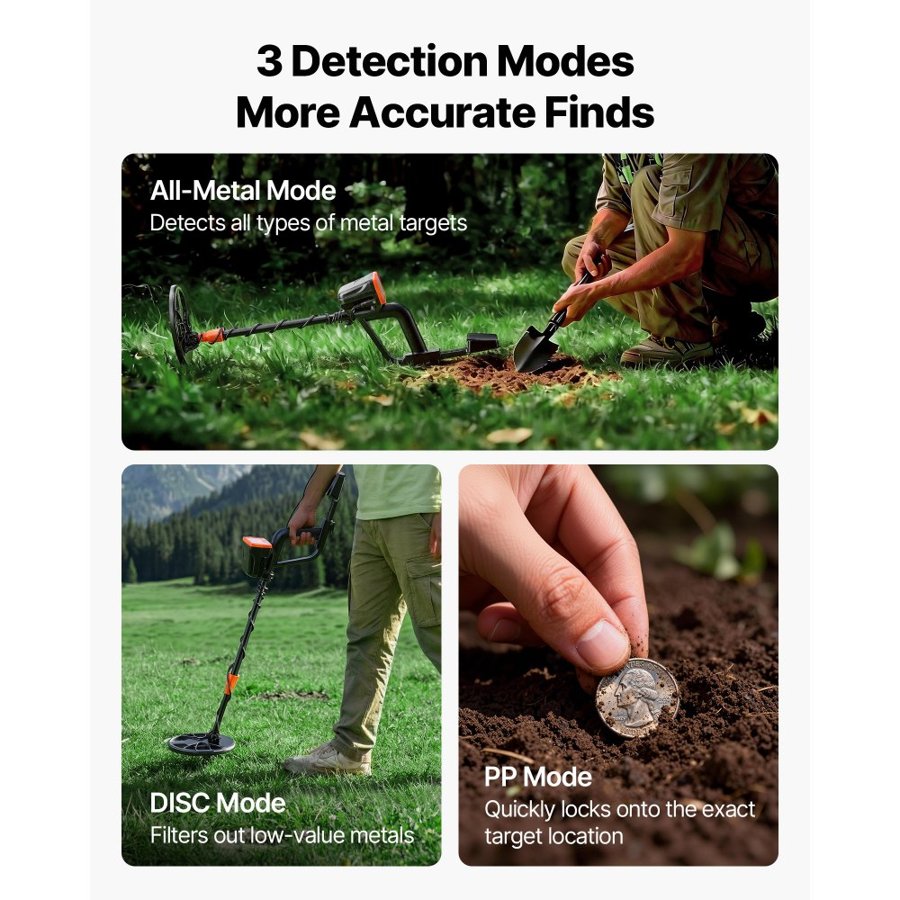 VEVOR Professional Metal Detector for Adults – IP68, 5.8 kHz