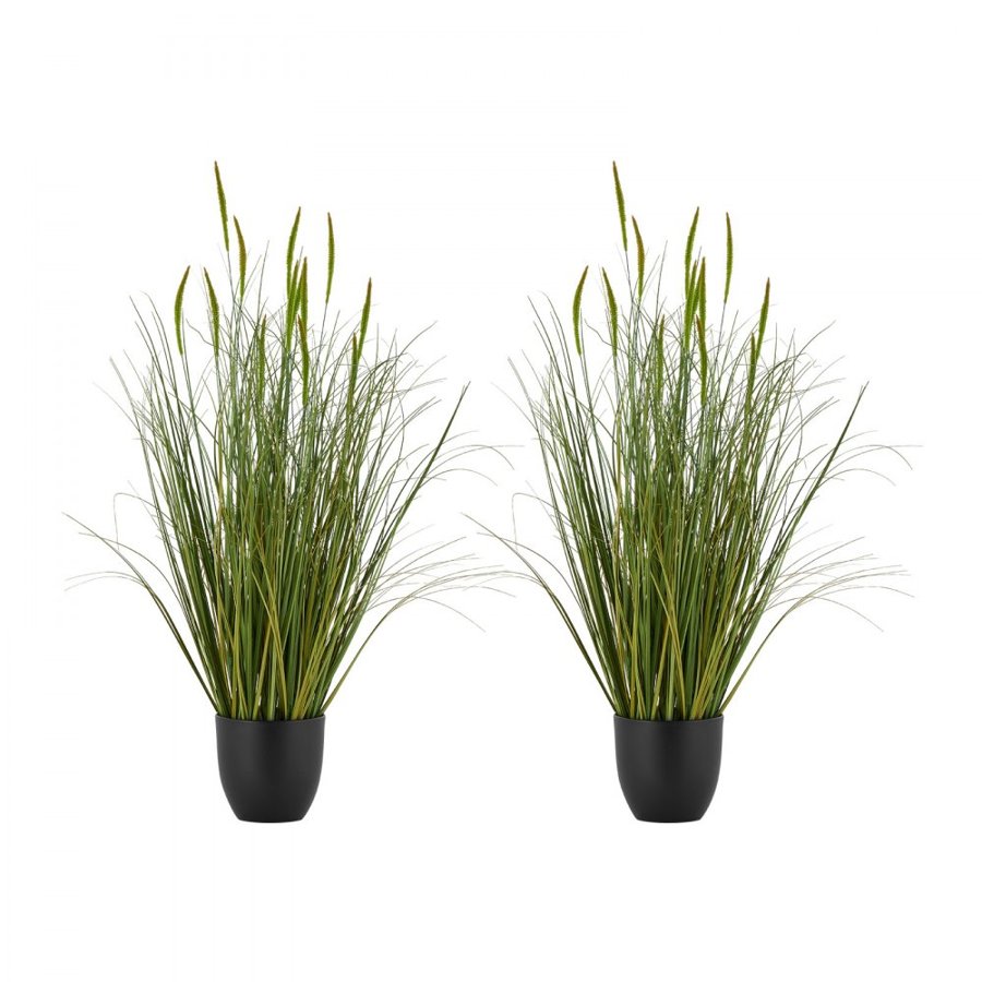 VEVOR Artificial Cattails – 35 Inch, 2 Pack, Potted Grass