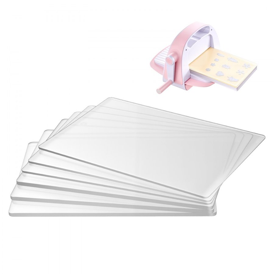 VEVOR Cutting Plates, 6 Pcs, 225 x 156 mm, Clear Polycarbonate Material, Die Cut Pads Compatible with VEVOR Die Cutting and Embossing Machine KM-1860, for Scrapbooking, Card Making, Crafting