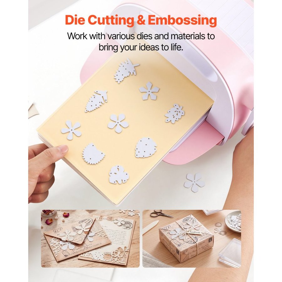 VEVOR Cutting Plates, 6 Pcs, 225 x 156 mm, Clear Polycarbonate Material, Die Cut Pads Compatible with VEVOR Die Cutting and Embossing Machine KM-1860, for Scrapbooking, Card Making, Crafting