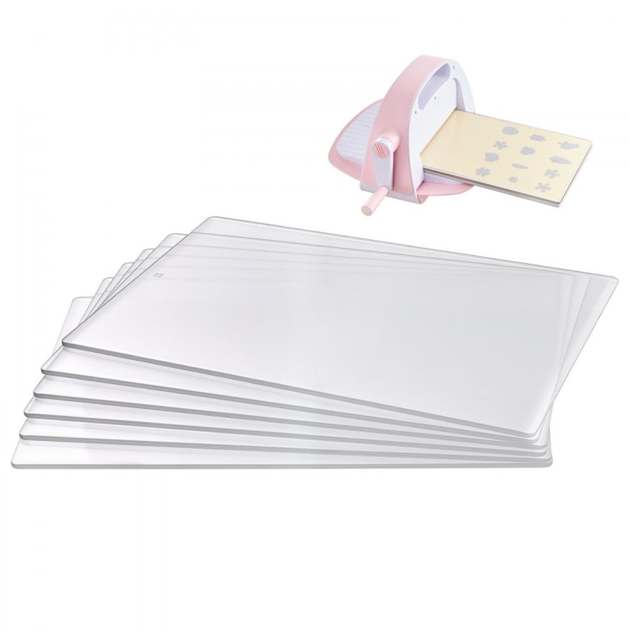 VEVOR Cutting Plates, 6 Pcs, 308 x 216 x 3 mm, Clear Polycarbonate Material, Die Cut Pads Compatible with VEVOR Die Cutting and Embossing Machine KM-1885, for Scrapbooking and Card Making