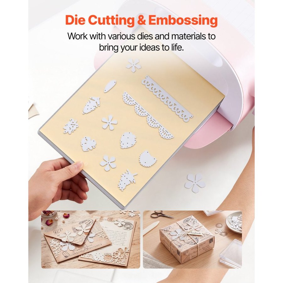 VEVOR Cutting Plates, 6 Pcs, 308 x 216 x 3 mm, Clear Polycarbonate Material, Die Cut Pads Compatible with VEVOR Die Cutting and Embossing Machine KM-1885, for Scrapbooking and Card Making