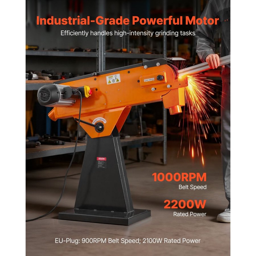 VEVOR Belt Grinder Sander – 76mm x 2007mm, 0°– 45° Angle
