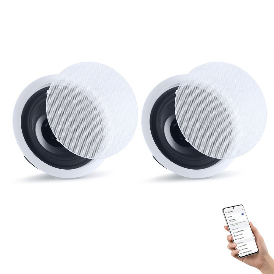 VEVOR In Ceiling Bluetooth Speakers – 203.2mm, 50W, 1 Pair