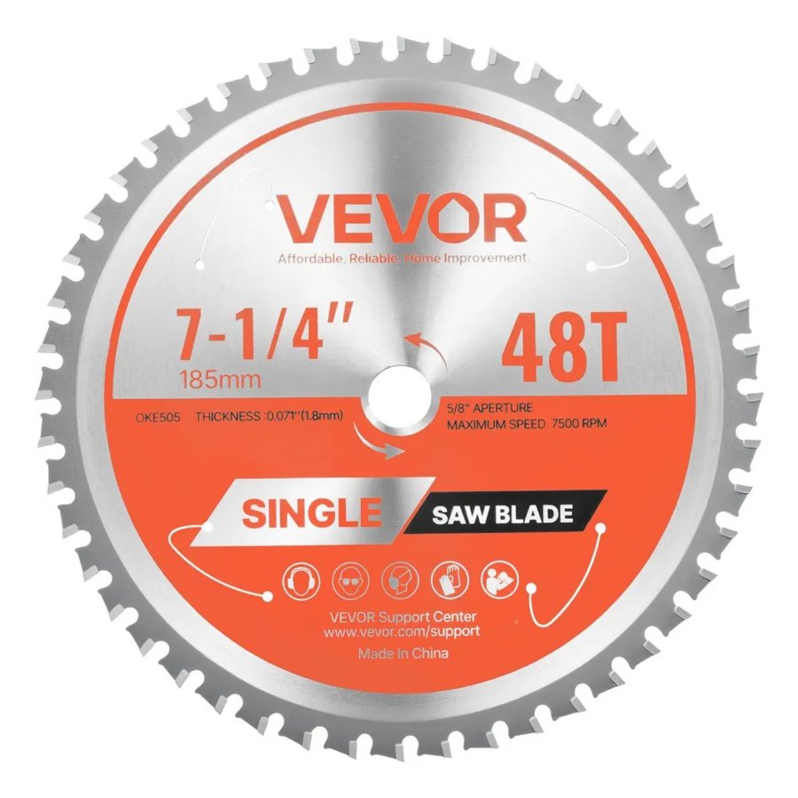 VEVOR 7-1/4 Circular Saw Blade for Metal – 48 Teeth