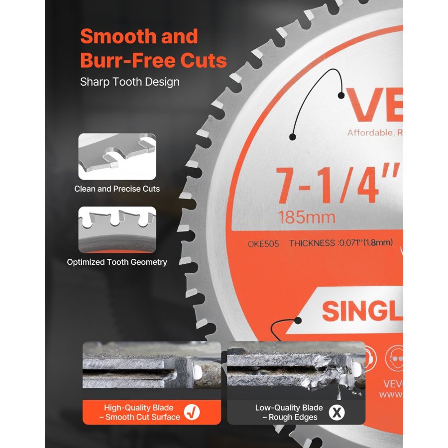 VEVOR 7-1/4 Circular Saw Blade for Metal – 48 Teeth
