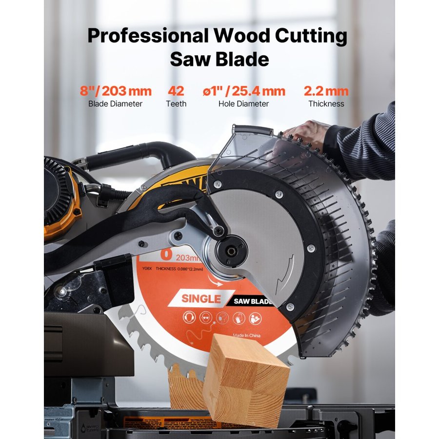 VEVOR 8" Circular Saw Blade – 42 Teeth, 8 Inch, 6500 RPM