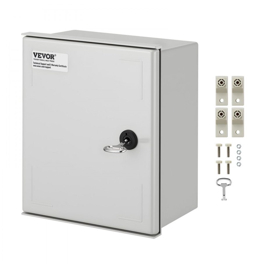 VEVOR NEMA Fiberglass Enclosure, 30x25x14 cm NEMA 4X Fiberglass Electrical Box, IP66 Waterproof & Dustproof, Outdoor/Indoor Electrical Junction Box, with Mounting Plate