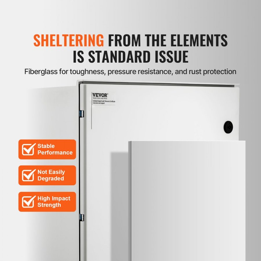 VEVOR Fiberglass Enclosure Electrical Enclosure Box 50x40x20 cm Wall Mount
