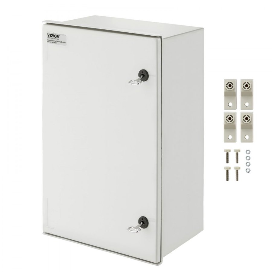 VEVOR NEMA Steel Enclosure, 60x40x23 cm NEMA 4X Fiberglass Electrical Box, IP66 Waterproof & Dustproof, Outdoor/Indoor Electrical Junction Box, with Mounting Plate