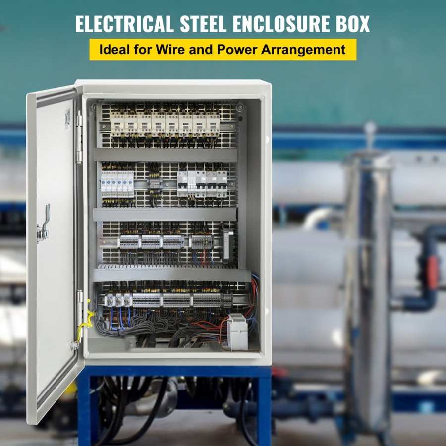 VEVOR NEMA Steel Enclosure ,30x20x15 cm NEMA 4X Steel Electrical Box, IP66 Waterproof & Dustproof, Outdoor/Indoor Electrical Junction Box, with Mounting Plate
